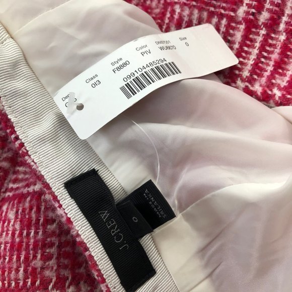 NWT Size 0 J Crew Pink Tweed Pencil Skirt - Picture 3 of 3